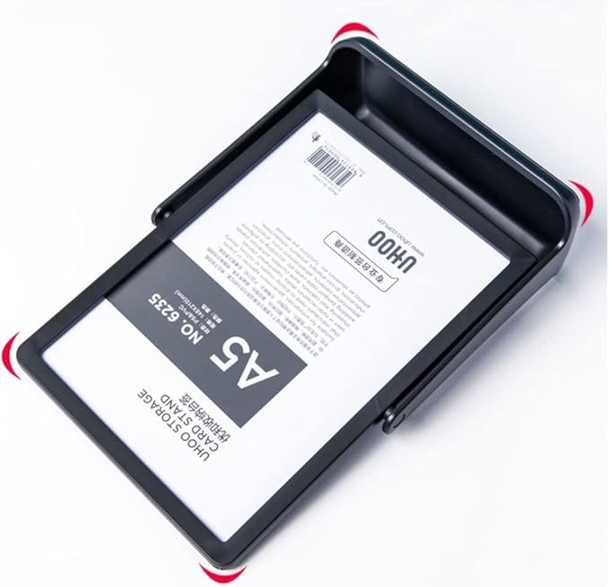 ABS Plastic Sign Holder, Menu Displays T Shape Sign Stand, Rotating Display Stand for Ads, Menu, Photos, Business Card (Black A4 210×297mm/8.27×11.69 inches)