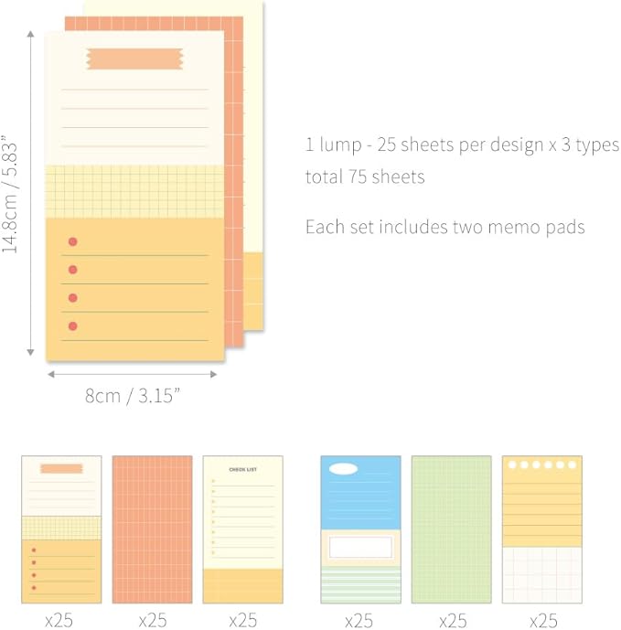 Monolike Triple Memopad Plan 2P C SET