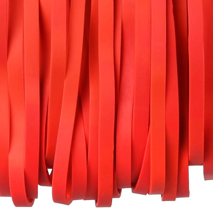 AMUU Rubber Bands 50 Pack 8inch Big Large Rubber Band for Trash Cans Elastic Rubber Bands for Office Supplies File Folders Box Books gifts Notebook Red