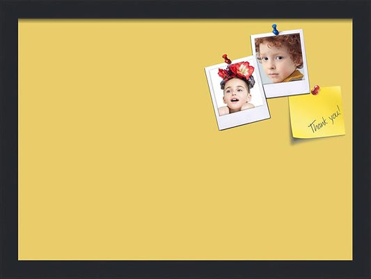 PinPix 18x13 Inch Cork Bulletin Board. This Decorative Framed Pin Board Comes with Honey Pastel Design and a Satin Black Frame. Ideal for Home Office Decor or Message Board (PinPix-1810)