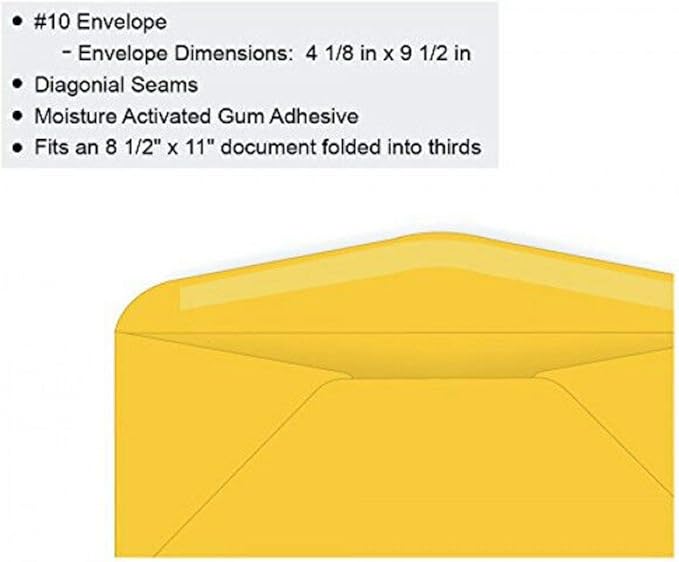 Limited Papers (TM) No. 10 Regular Standard Mailing Envelope - Pastel - Soft - 24 Pound (4.8 inch x 9.5 inch) - Announcement, Invoices, Checks, Letters, Contracts, Business Envelopes (Goldenrod, 1000)