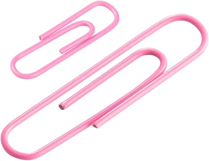 JAM PAPER Combo Pack Colorful Paper Clips - Standard & Jumbo - Pink Paperclips - 1 Pack of 100 & 1 Pack of 75