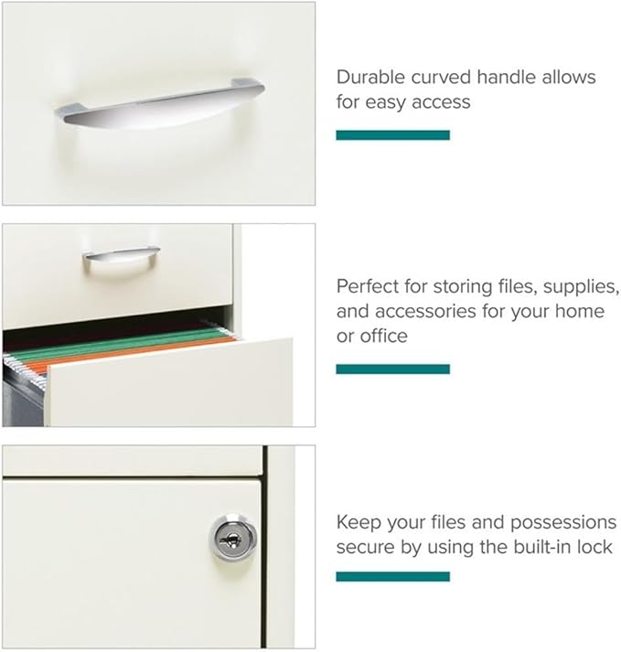 Scranton & Co Set of 2 18" D 3-Drawer Metal Filing Cabinet with Pencil Drawer