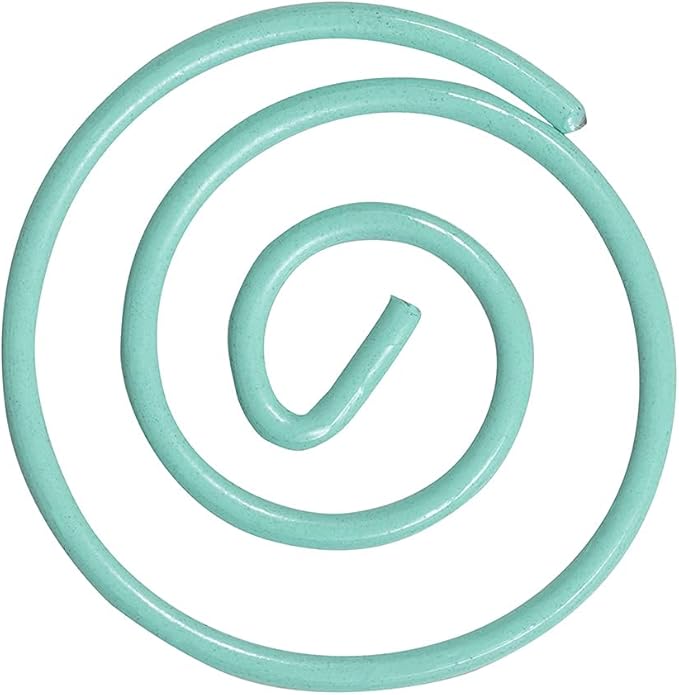 JAM PAPER Circular Paper Clips - Round Paperclips - Teal - 50/Pack