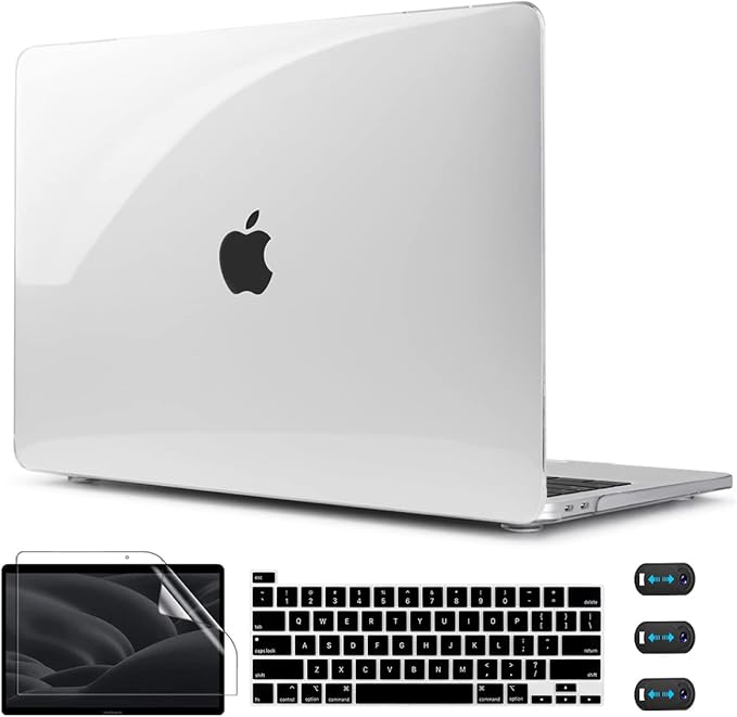 CISSOOK Compatible with MacBook Pro 13 Inch Case Clear M2 M1 A2338 A2251 A2289 2025-2020 Release, Crystal Clear Hard Shell Case with Keyboard Cover for MacBook Pro 13 with Touch Bar -Transparent