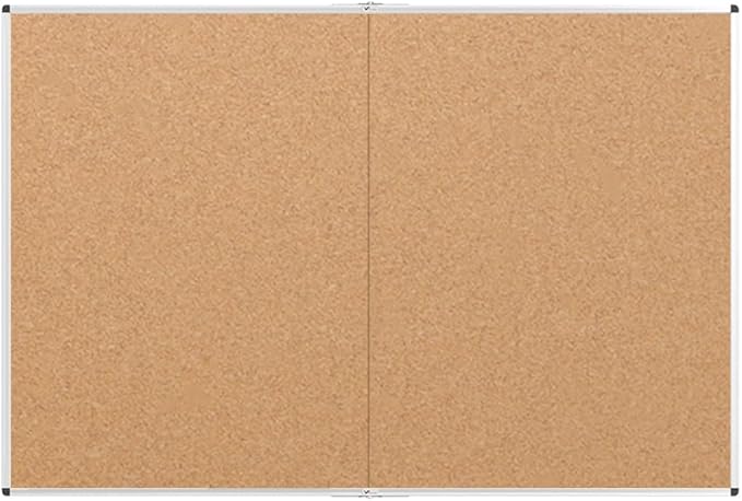 VIZ-PRO 72" x 48" Large Cork Bulletin Board, Foldable & Wall-Mounted Notice Pin Board with Silver Aluminum Frame, for School Home Office - 6' x 4' Corkboard