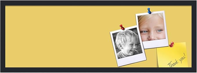 PinPix 36x12 Inch Cork Bulletin Board. This Decorative Framed Pin Board Comes with Honey Pastel Design and a Satin Black Frame. Ideal for Home Office Decor or Message Board (PinPix-1810)