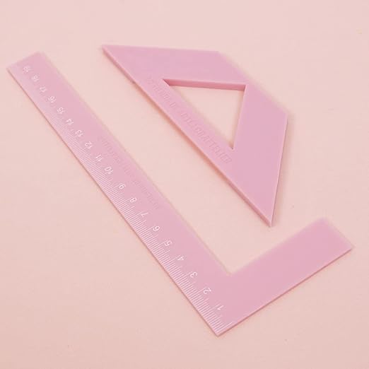 Craftelier - Complete Kit of Binding Rulers + Gift Set - Includes L Ruler + T Ruler + Separation Guide + Corner Cutting Square + Case + Instruction Manual - Color Pink