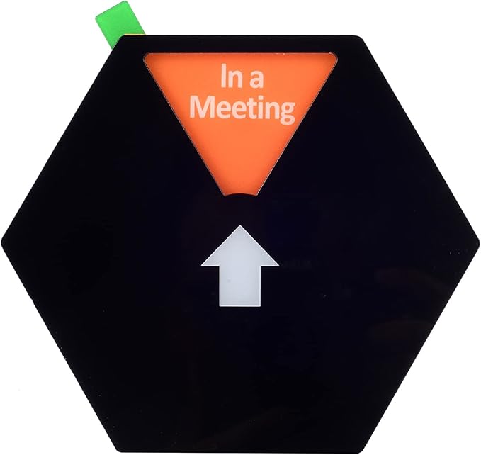 Kichwit Privacy Sign for Office Door, Do Not Disturb Sign, Please Knock, In a Meeting, Back Soon, Lunch and Gone for Today, 5 Inch, Black