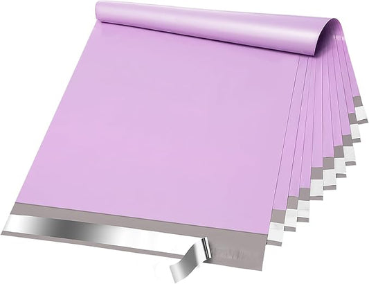 Fuxury Poly Mailers 14.5x19 Inch 50 Pcs, Waterproof Shipping Bags for Clothing, Strong Adhensive Shipping Envelopes for Small Business Suppliers, Self Seal Mailers Poly Bags Mailing Envelopes Purple