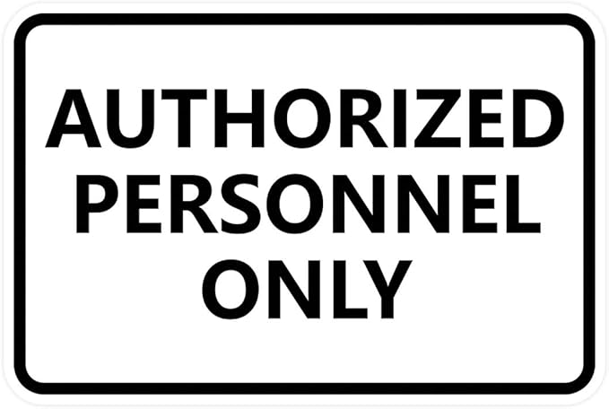Signs ByLITA Classic Framed Authorized Personnel Only Sign (White) - Large 5 Pack