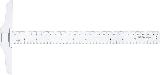 Pangda 12 Inch/ 30 cm Junior T-Square Plastic Transparent T-Ruler for Drafting and General Layout Work (1)