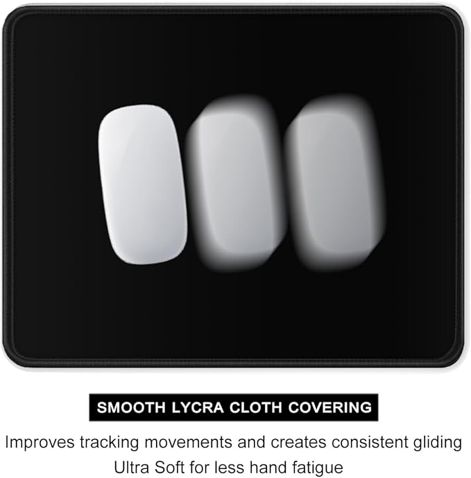 Auhoahsil Black Mouse Pad, 12 x 10 Inch Square Mousepad, 3mm Thick Rubber Mouse Mat with Pretty Design, Premium-Textured Non-Slip for Gaming Work Office Wireless Mouse Men Women