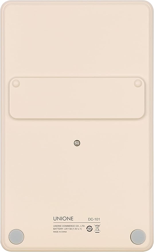 UNIONE Pocket & Desktop Beige Calculator with a Bright LCD, Dual Power Handheld Desktop. Color. Business, Office, High School