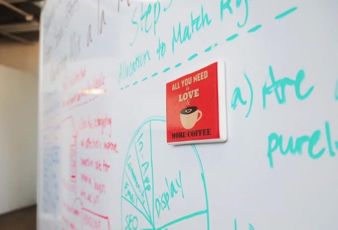 DivideWrite Mobile Whiteboard | Double Sided Dry Erase Board | Portable Office Cubicle Partition | Display for Classrooms, Conference Rooms, Meeting Areas and More | Caribbean Fabric 4' Wide x 6' Tall