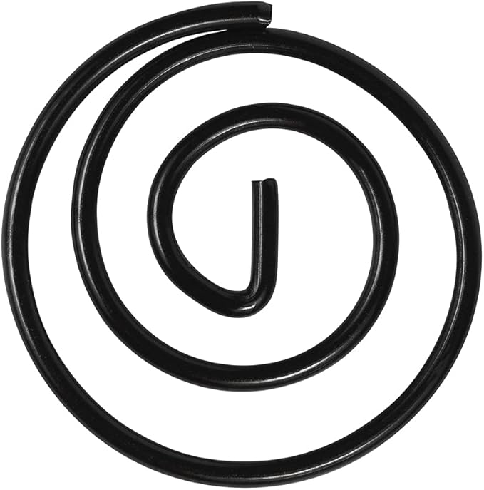 JAM PAPER Circular Paper Clips - Round Paperclips - Black - 50/Pack