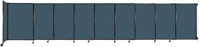 Wall-Mounted Sliding StraightWall Room Divider | Adjustable Widths | Locking Wheels | Room Separator | Up to 19'9" Wide x 4' Tall Caribbean Fabric Panels