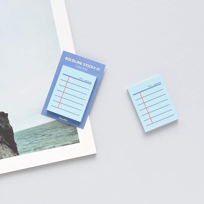 Monolike Color Boldline Sticky-It - 5p Set Self-Adhesive Memo Pad 50 Sheets