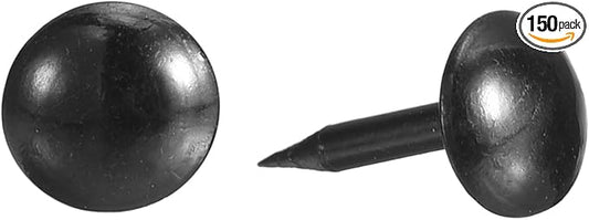 uxcell Upholstery Tacks Nail Pins Furniture, 150Pcs 7x13mm Thumb Tack Pins Assortment Kit Carbon Steel for Home Sofa DIY Decorative Nail Heads Nails, Black