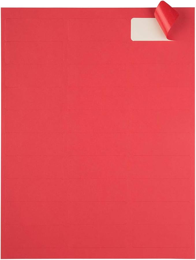 JAM PAPER Return Address Labels - Standard Mailing - 1 x 2 5/8 - Red - 120 Shipping Labels/Pack