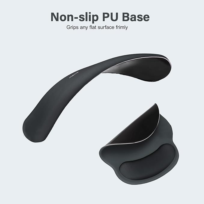 MOSISO Wrist Rest Support for Mouse Pad&Keyboard Set, Circle Curved Ergonomic Mousepad&Coaster Non-Slip Base Home/Office Pain Relief&Easy Typing Pad with Soft Cloth&Silicone Lining, Slate Gray