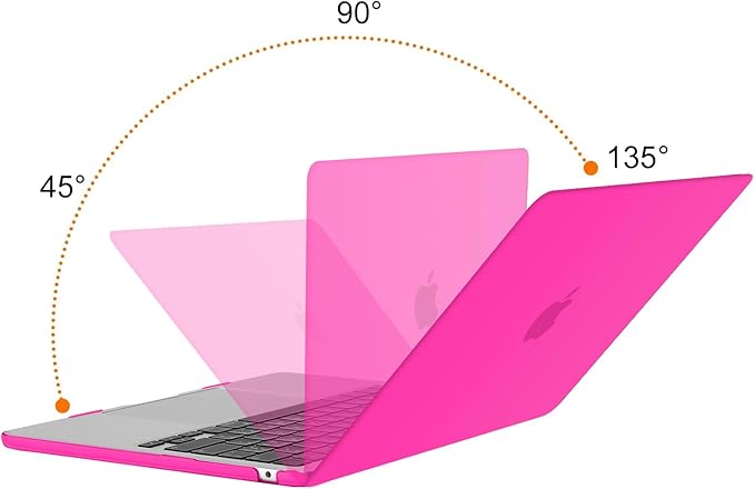 MOSISO Compatible with MacBook Air 13 inch Case 2025 2024 2023 2022 M4 A3240 M3 A3113 M2 A2681, Plastic Hard Shell&Keyboard Cover&Screen Film&Type C for MacBook Air 13.6 inch Case, Bright Rose
