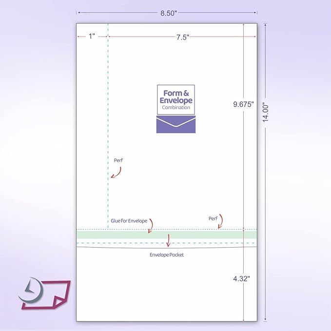 NextDayLabels Form and Envelope Combination (8-1/2 x 14Inch, Case of 1000)