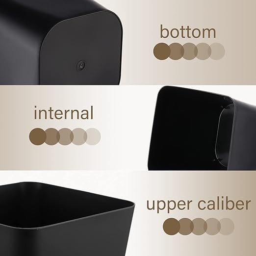 Hoolerry 9 Pieces Garbage Can 2 Gallon Small Trash Cans Bulk Bathroom Trash Bin Plastic Wastebasket Square for Bedroom Slim Bathroom Trashcan Small Container for Kitchen Office Home Rooms(Black)