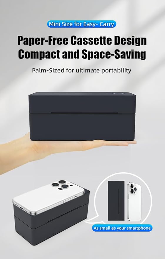 Thermal Label Printer 4x6 Shipping Label Maker for Small Businesses,Support Android,Mac,iPhone and Windows,Widely Used for Amazon,Ebay,Shopify,Etsy,USPS (Small Printer, Black)