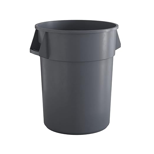 55 Gallon Gray Round Commercial Trash Can