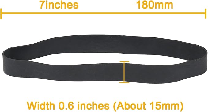 Rubber Bands Size#107 Heavy Duty Big Wide rubber band 30PCS Elastic Bands for Office Supply Trash Can File Folders Litter Box Rubber Bands (Black)