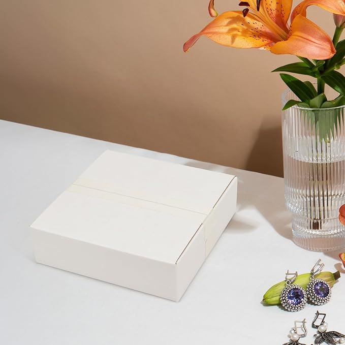 7x7x2 Shipping Boxes Set of 40, 3 Layers White Corrugated Cardboard Small Business Packing Box for Mailing