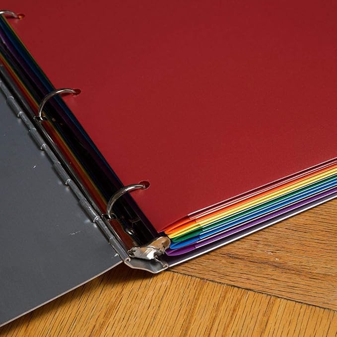 JAM PAPER Heavy Duty Plastic 3 Hole Punch Pocket Folders - Extra Tough School Folders - Assorted Primary Colors - 6/Pack