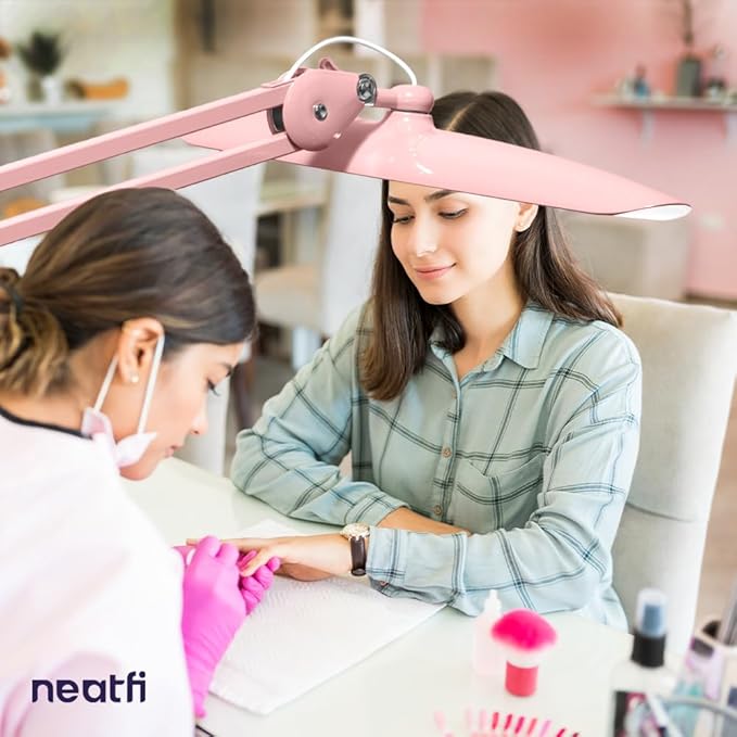 Neatfi XL 2,200 Lumens LED Task Lamp, 24W Super Bright Desk Lamp, 117 Pcs SMD LED, 4 Level Brightness, Dimmable, Task Light for Home, Office, Workbench (Non-CCT, Rose Gold)