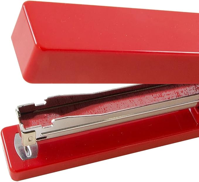 JAM PAPER Modern Desk Stapler - Red - Sold Individually