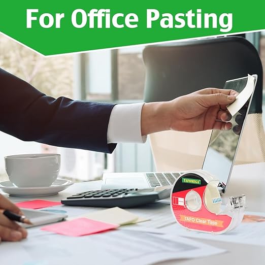 Clear Tape for Wrapping,Repairing and Adhesiving Smooth Cut Transparent Tape with Dispenser for Office & School Project 0.7 X 1000 Inch,36 Pack