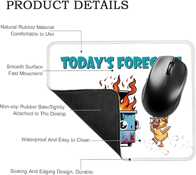 Today's Forecast This is Fine Rectangular Mouse Pad, Funny Mouse Pads for Desk, Office Gifts for Coworkers, Employee Gifts for Colleagues, Sarcastic Teacher Gifts, Coworker Sarcastic Gifts F