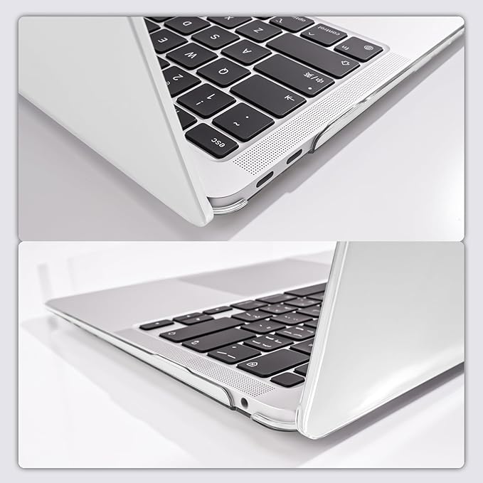 Compatible with MacBook Air 13 inch Case 2021 2020 2019 2018 M1 Chip A1932 A2179 A2337 Cover, Plastic Hard Shell Case Keyboard Cover Screen Film Dust Plug for MacBook Air 13 M1, Crystal Clear