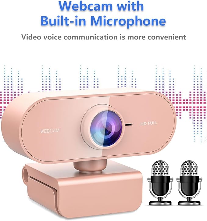 Webcam for PC&1080P HD Web Cam,Webcam with Microphone,Stand for PC/MAC/Laptop/Desktop,Wide Angle Web Cameras for YouTube,Skype,Zoom,Xbox One,Video Calling