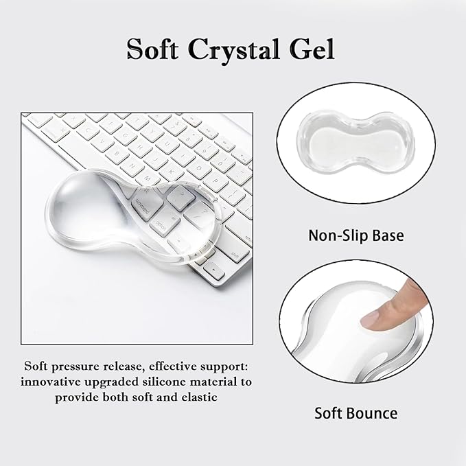 Mouse Wrist Rest Pad, 5.71" Ergonomic Cool Silicone Gel Wrist Support Pad for Effortless Typing & Pain Relief, Non-Slip Base Wrist Support Cushion for Gaming, Computers, Laptops, Office Use Purple