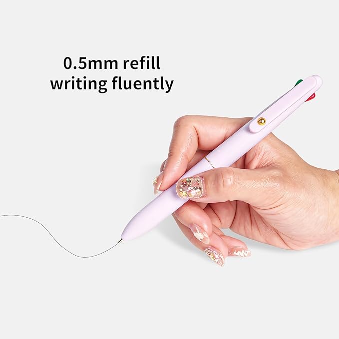 Ddaowanx Multicolor Pens, 4-in-1 Colored Ballpoint Pen 0.5mm Fine Point Smooth Writing,Nurse Accessories for Work,Gifts for Teen Girls,6-Count(Macaroon)