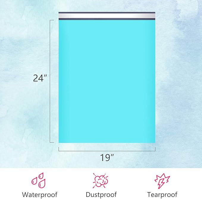 UCGOU Poly Mailers 19x24 Inch Teal 100 Pack Extra Large Shipping Bags Strong Thick Mailing Envelopes Self Seal Adhesive Waterproof and Tear Proof Boutique Postal for Clothing Quilt and More