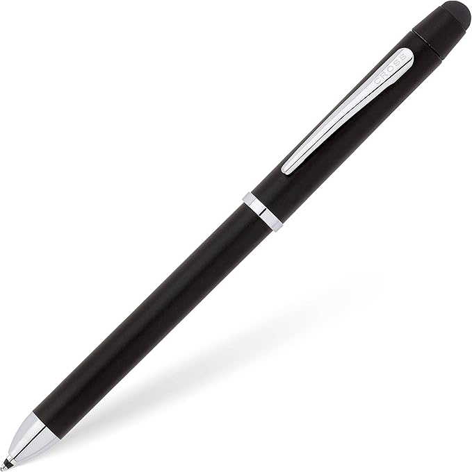 Cross Tech3+ Engraved Refillable Multi-Function Ballpoint Pen with Stylus, Medium Ballpen And Pencil, Includes Premium Gift Box - Satin Black