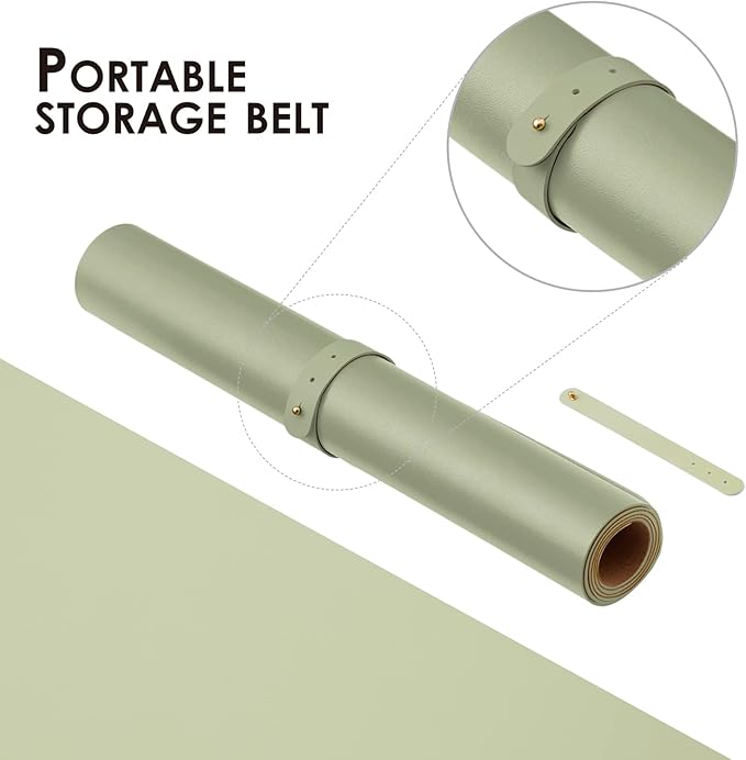 Cork Desk Mat - Small Dual-Sided Desk Pad for Office and Home - Desk Organization and Accessories - Ideal for Large Mouse Pad and Small Desk Mats on Top of Desks(Light Green,23.6"x 13.8")