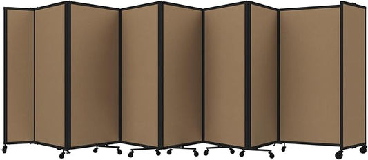Versare Room Divider 360 Portable Wall Partition | Folding Panels | Large Freestanding Divider | Locking Wheels | Temporary Room Separator
