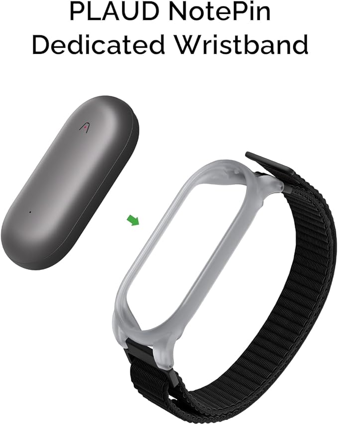 NotePin AI Voice Recorder, Voice Recorder with Adjustable Wearable Strap, Transcribe & Summarize with AI Technology, 64GB Memory