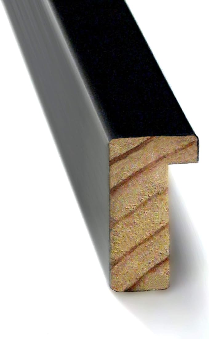 Amanti Art Black Cork Board for Wall, 13x31 Vision Board with Black Wood Frame, Medium Corkboard Office Decor for Home Organization, Modern Corkboard Pinboard to Display Items for Home Organization