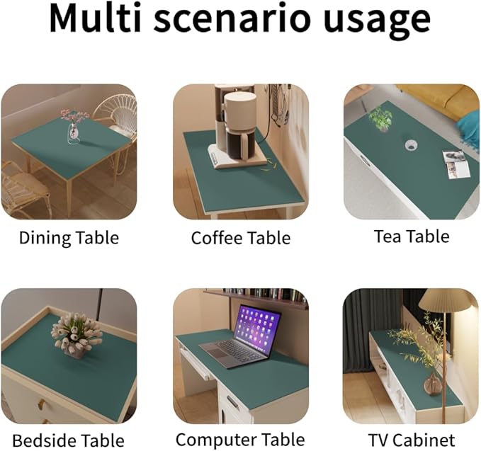 Night Stand Cover for Top - Small Table Cover Used for Bedside Table Waterproof and Easy to Clean Good Flatness Nightstand Protector Top (Aqua Blue+Gray 15.75x23.6)