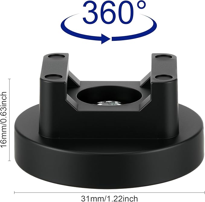 Yookeer 30 Pcs Magnetic Zip Tie Mount Base Black Magnetic Cable Clips Wire Holder Multipurpose Cable Ties Management Base Electrical Supplies for Wire (31 mm)