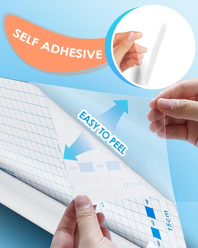 28 Pack Clear Contact Paper Book Cover - 17.7in×5ft Total 140ft, Self-Adhesive Protector for Crafts, Clear Contact Paper Roll Peel and Stick for books